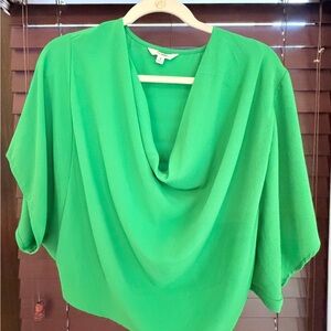 BB Dakota Green Draped Neck Top
